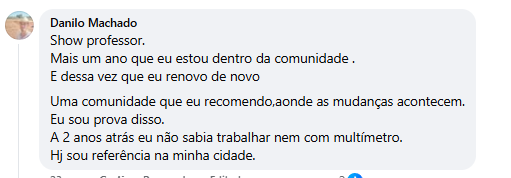 Depoimento em texto de Danilo Machado, aluno da Comunidade MotorForte